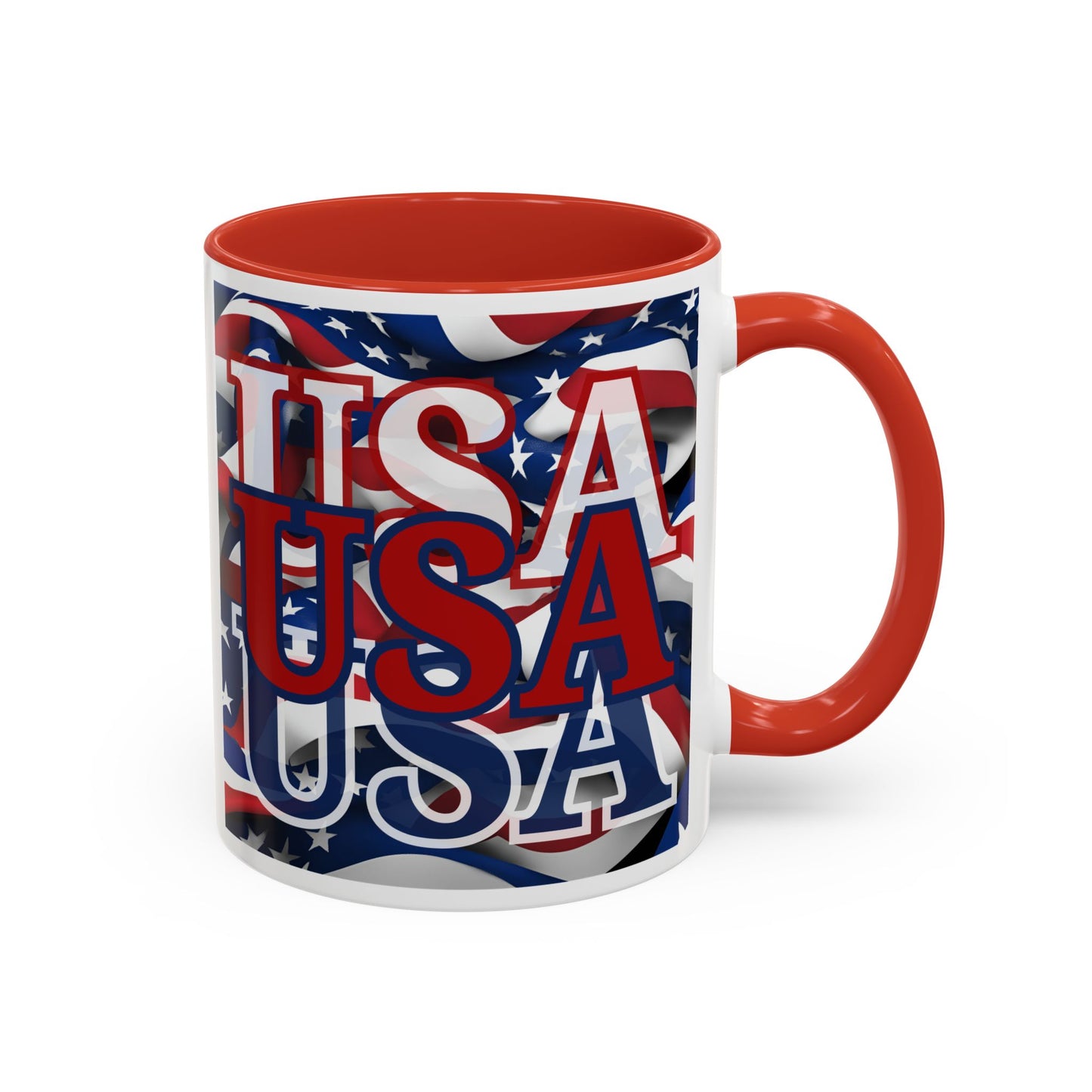 USA Red font Center Patriot Accent Mug by cypherpunkgear.com