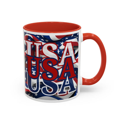 USA Red font Center Patriot Accent Mug by cypherpunkgear.com