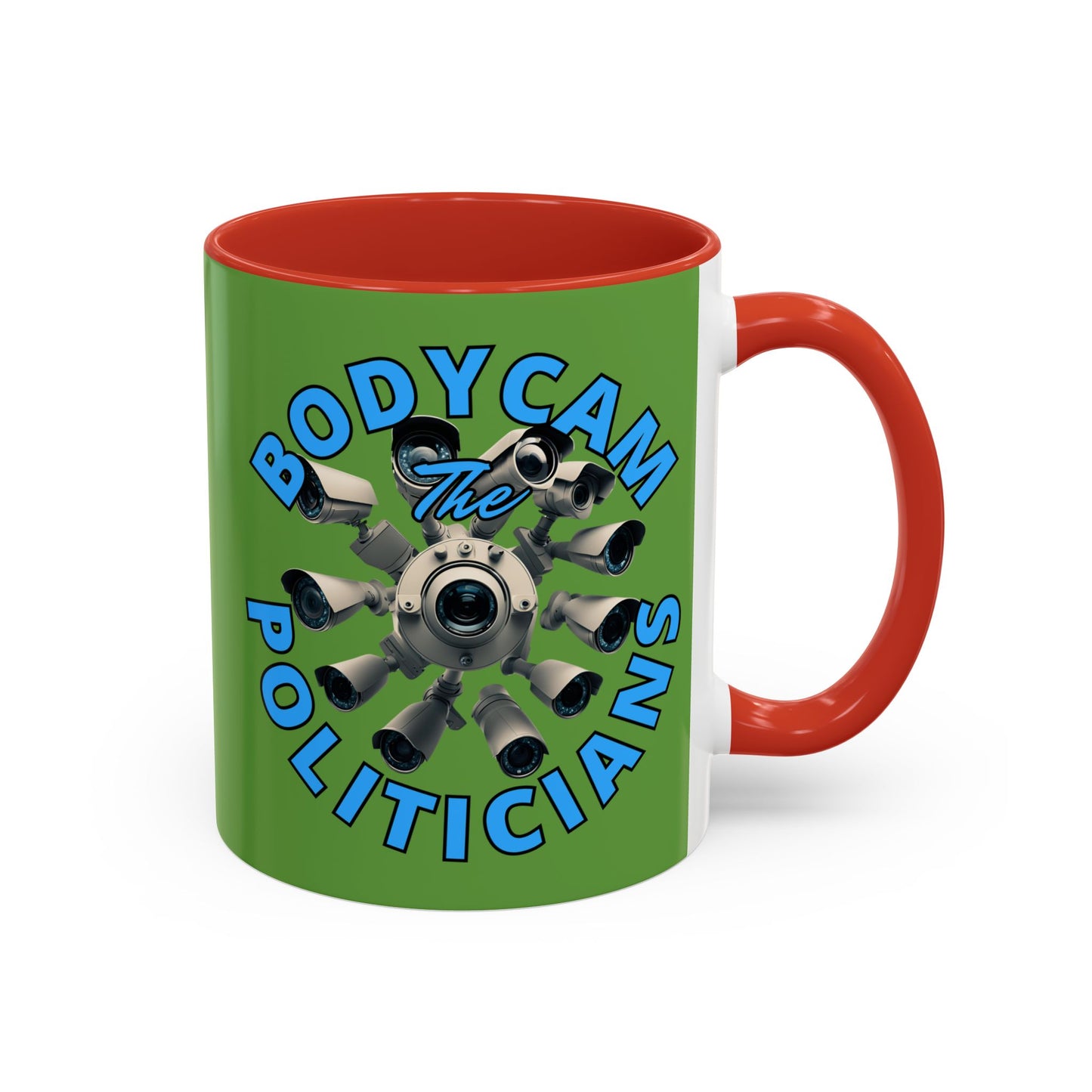 Bodycam the Politicians Cameras Green Accent Mug by cypherpunkgear.com