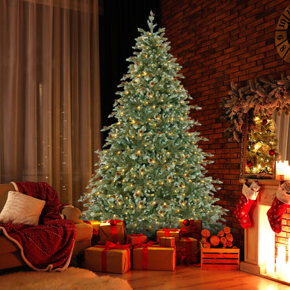 6/7/8 Feet Christmas Tree with Warm White LED Lights and Pine Cones