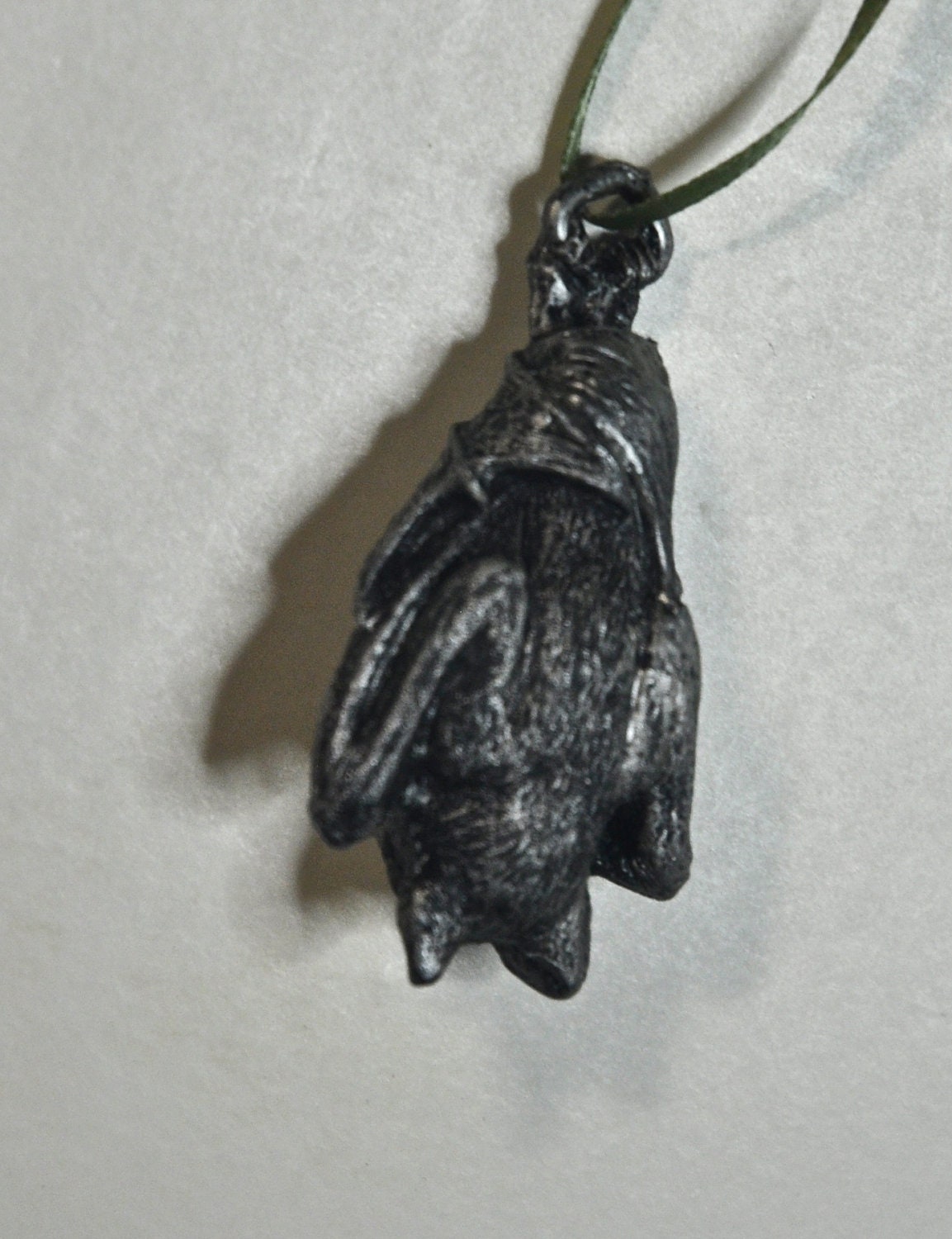 Hanging Fruit Bat Ornament, Hand Painted Resin Sculpture | Gothic Vampire Bat Figurine | Nature Bat Ornament for Halloween and Gothic Decor