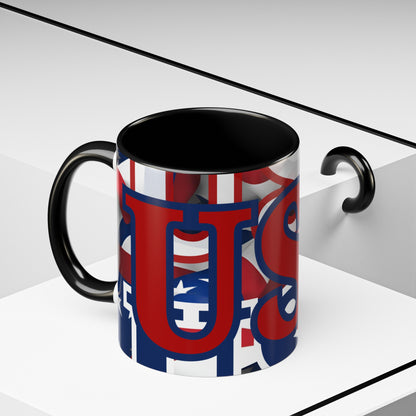 USA! USA! USA RDfont Patriot Accent Mug by cypherpunkgear