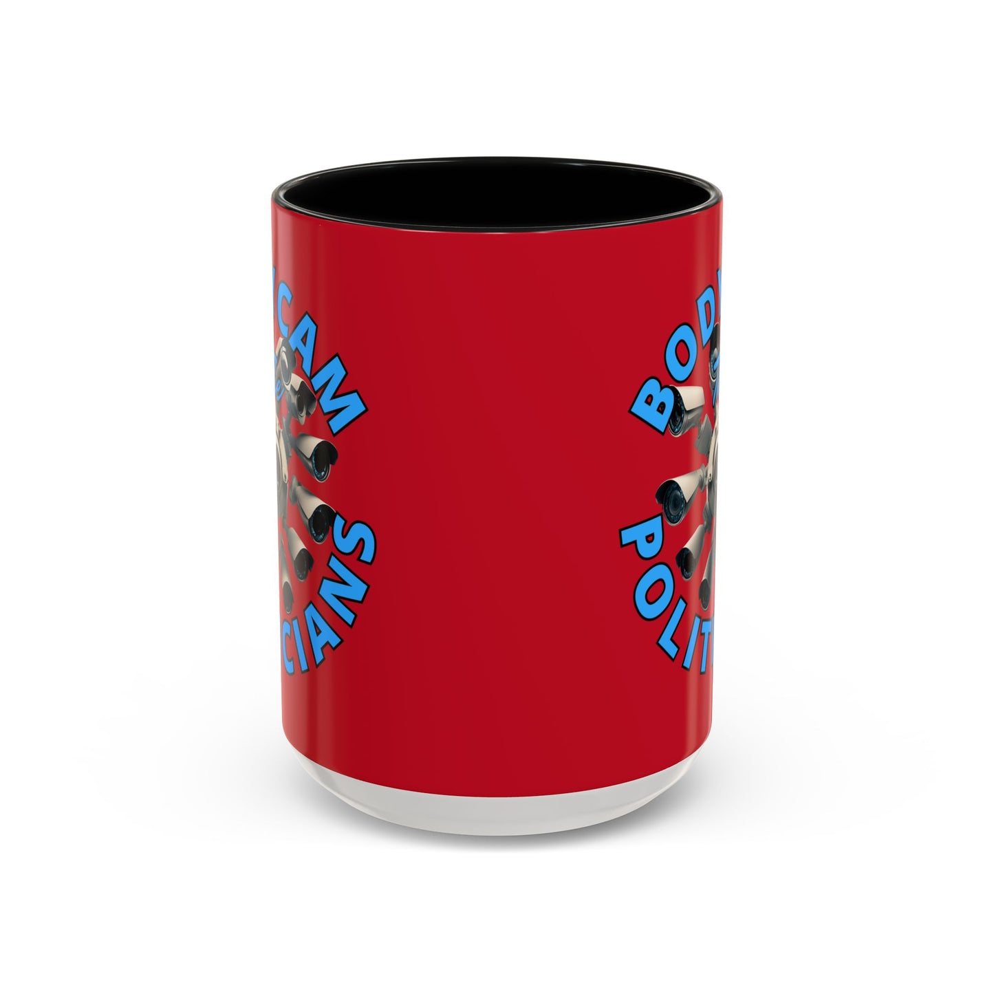 Bodycam the Politicians Cameras Red Accent Mug by cypherpunkgear.com