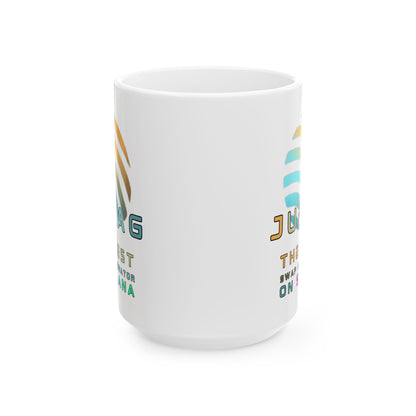 Jupiter (JUP) the best aggregator on Solana White Mug by cypherpunkgear.com