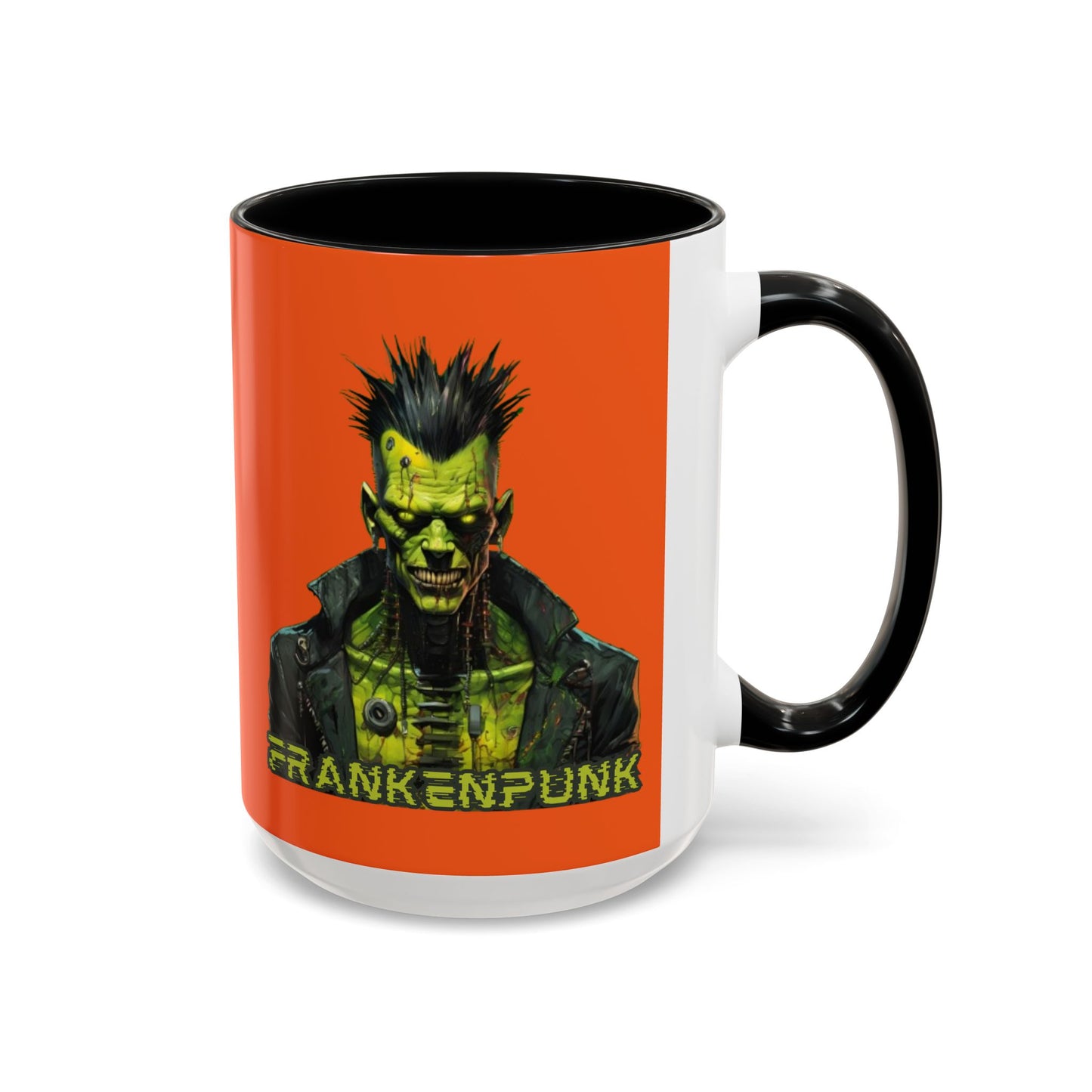 Frankenpunk Orange Accent Mug by CreepyCrafts.boo