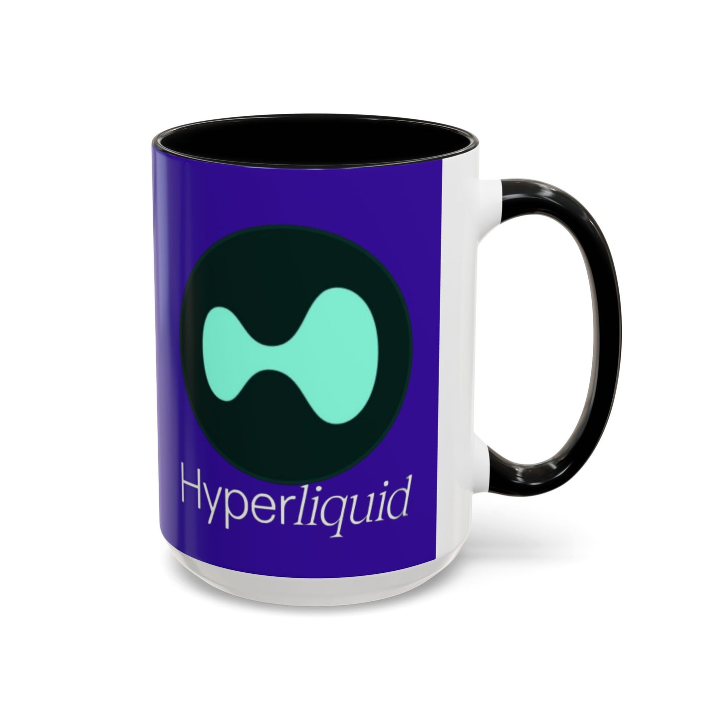 Hyperliquid White font Dark Purple Accent Mug by cypherpunkgear.com