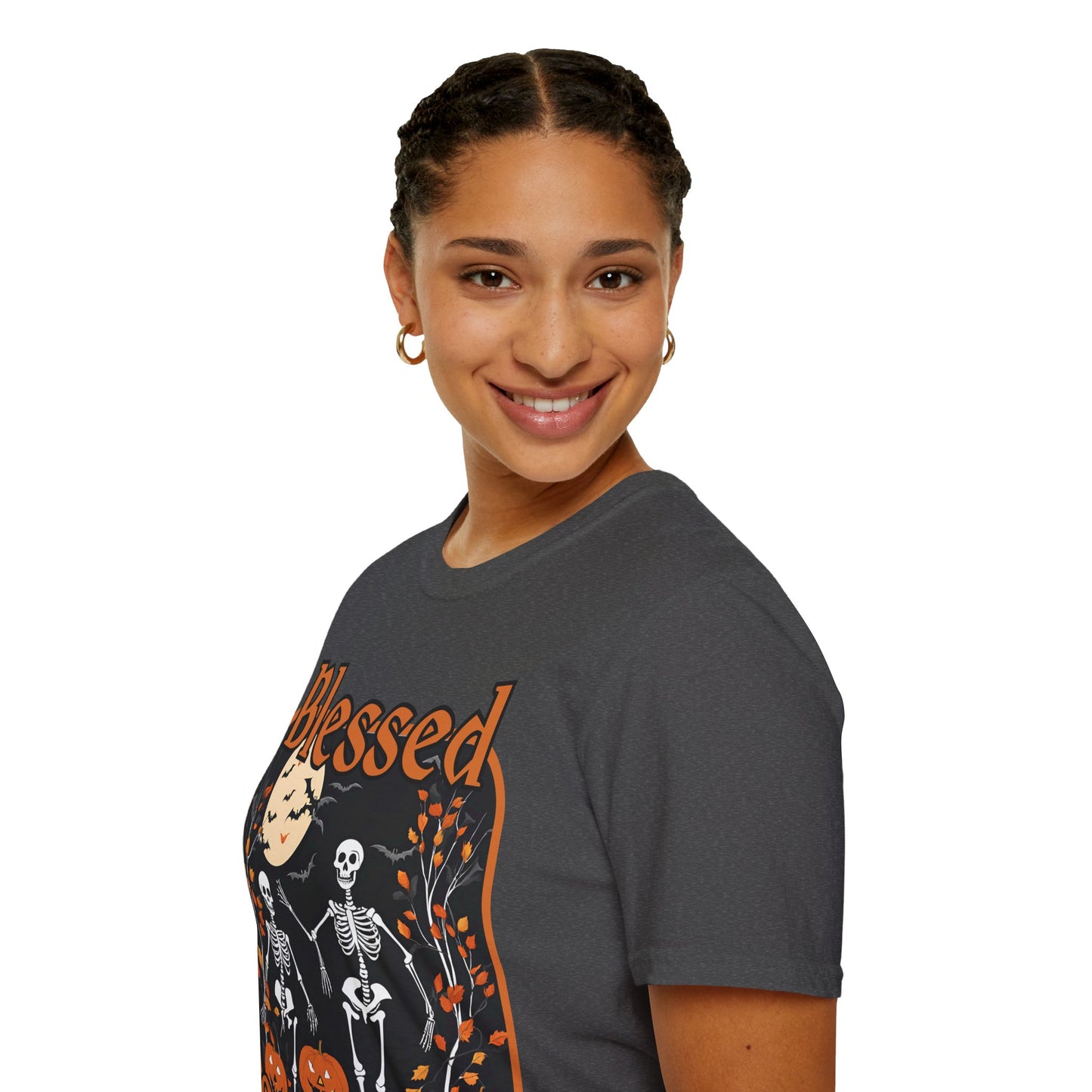 Spooktacular Skeletons of Samhain Dark colors Unisex T-Shirt by CreepyCrafts.boo