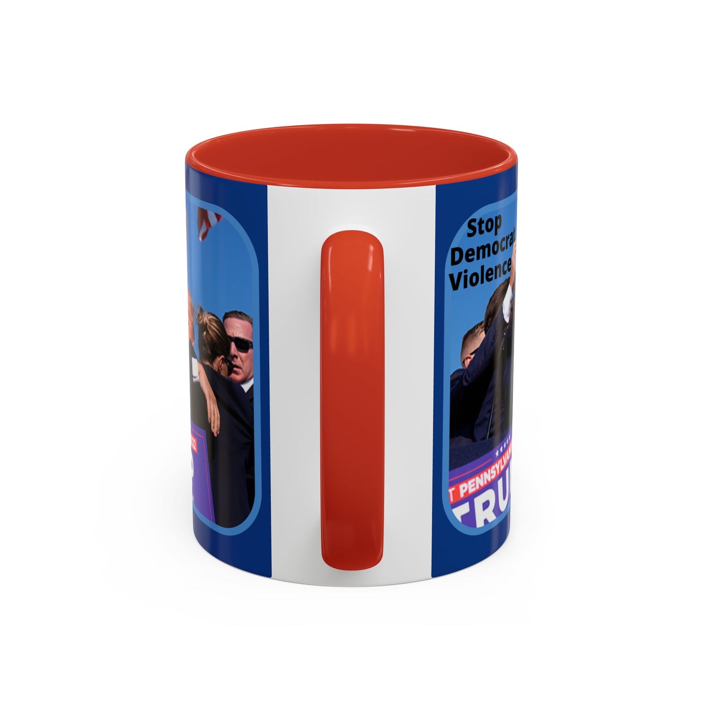 Stop Democrat Violence Accent Mug by cypherpunkgear