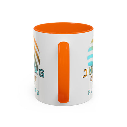 Jupiter (JUP) Orbit the Future White Accent Mug by cypherpunkgear.com