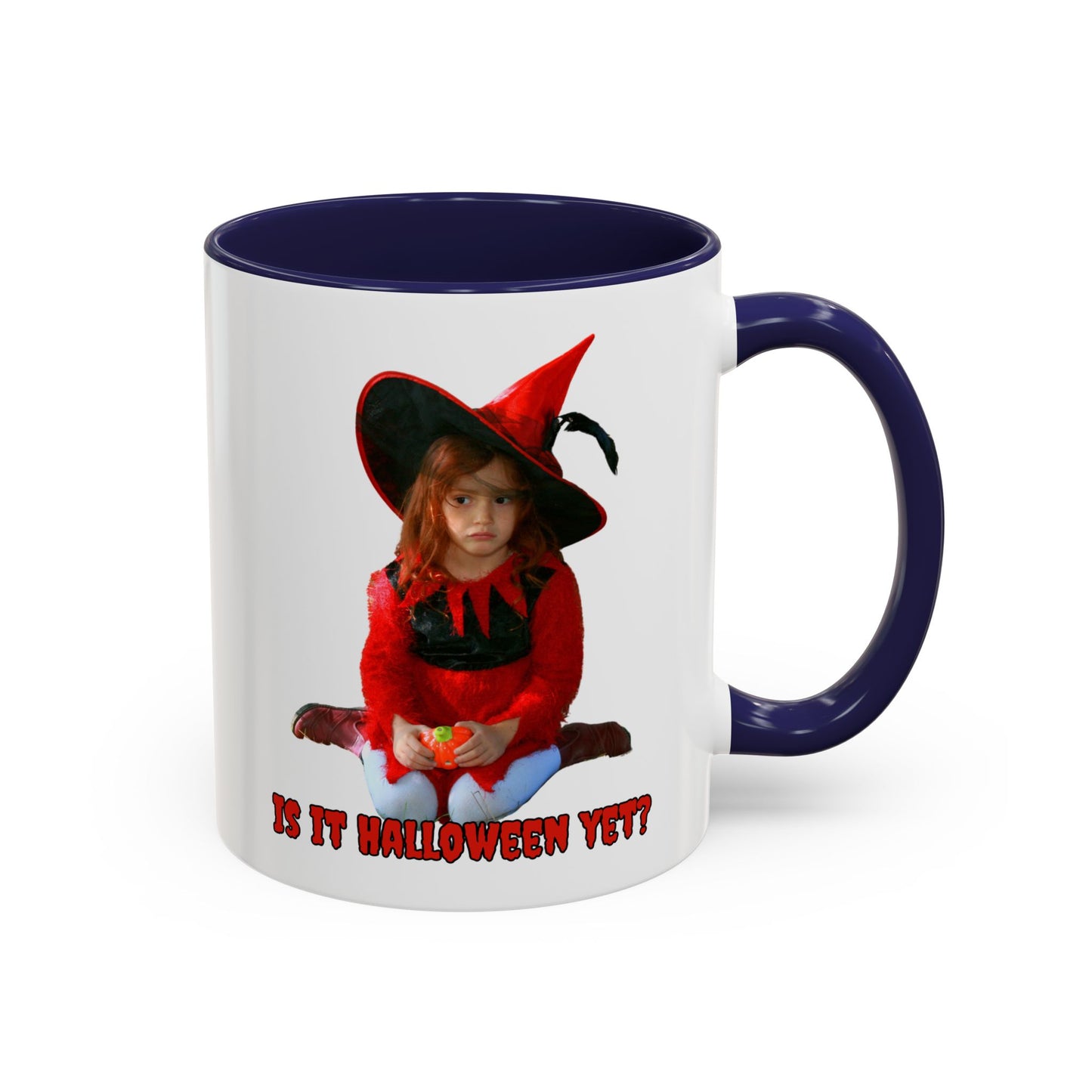 Is it Halloween yet? White Accent Mug by CreepyCrafts.boo