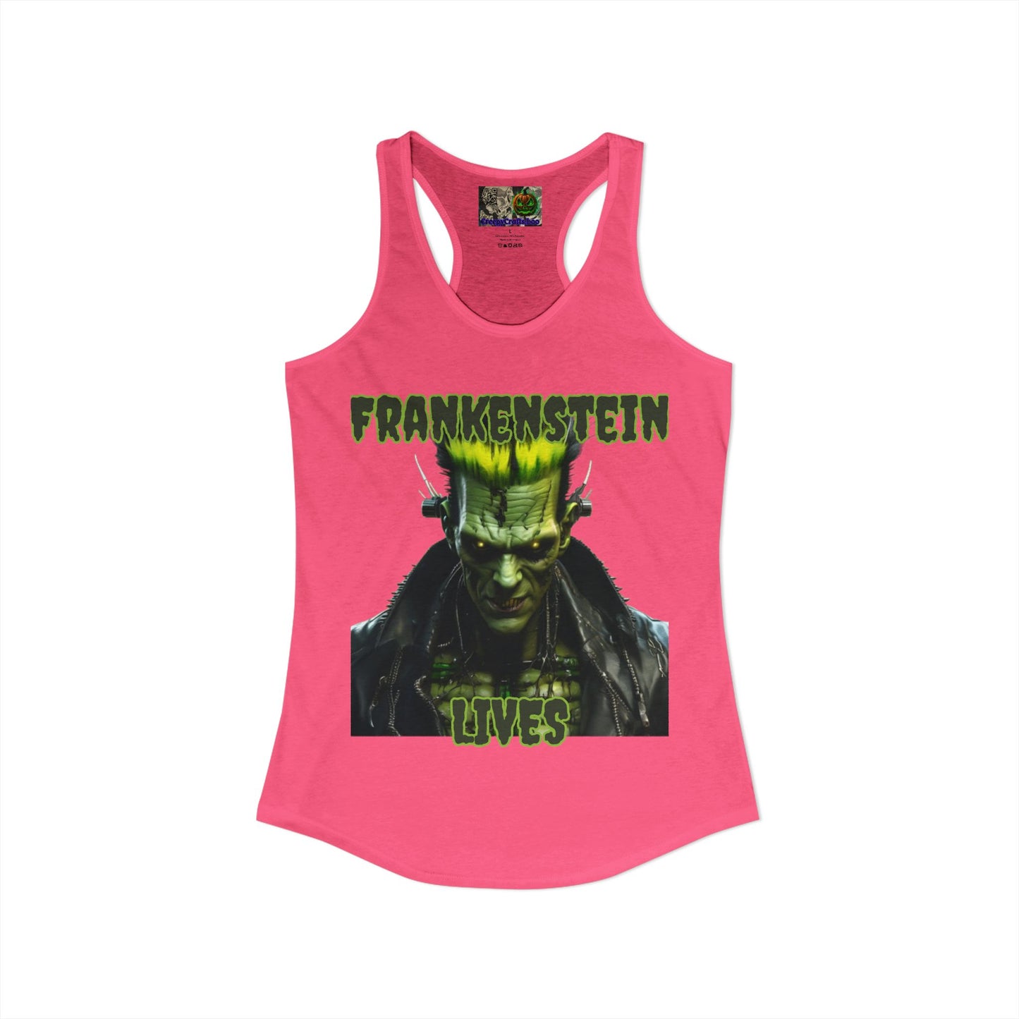Frankenstein Lives Women's Racerback Tank Top by CreepyCrafts.boo