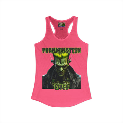Frankenstein Lives Women's Racerback Tank Top by CreepyCrafts.boo