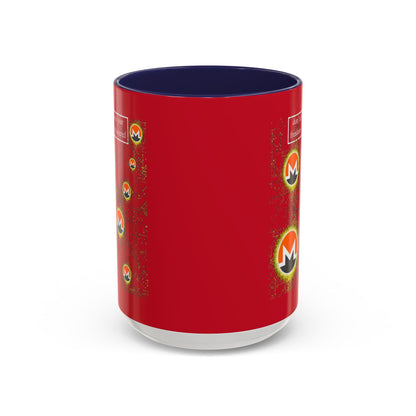 Monero (XMR) don't assume your freedoms are assured Red Accent Mug by cypherpunkgear.com
