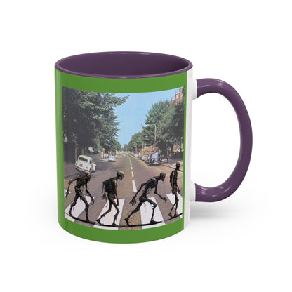 2-sided, Scabby Road Green Accent Mug by CreepyCrafts.boo