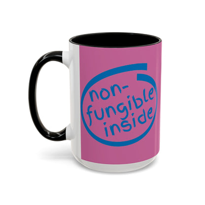 Non-Fungible Inside Pink Accent Mug by cypherpunkgear.com