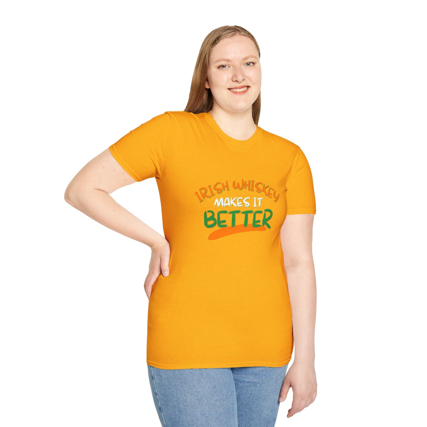 Irish Whiskey makes it better OWGfont LTcolors Unisex T-Shirt by cypherpunkgear.com