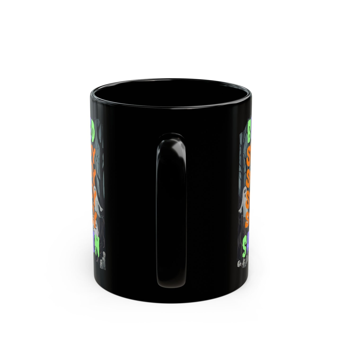 Spooky Blessed Samhain Ghost MXfont Black Mug by cypherpunkgear