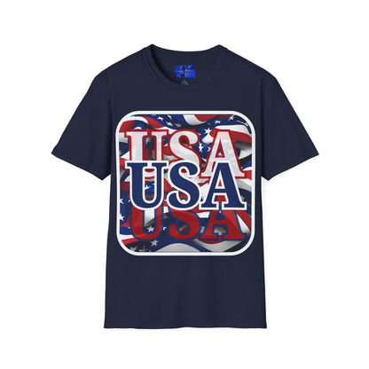 Red White and BLUE USA Patriot Dark colors Unisex T-Shirt by cypherpunkgear.com