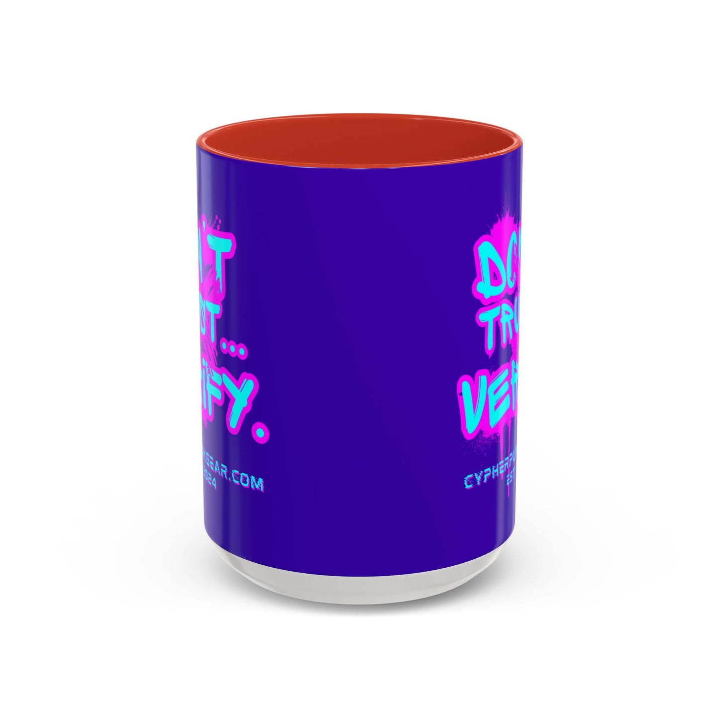 Don't Trust...Verify. Dark Purple Accent Mug by cypherpunkgear.com