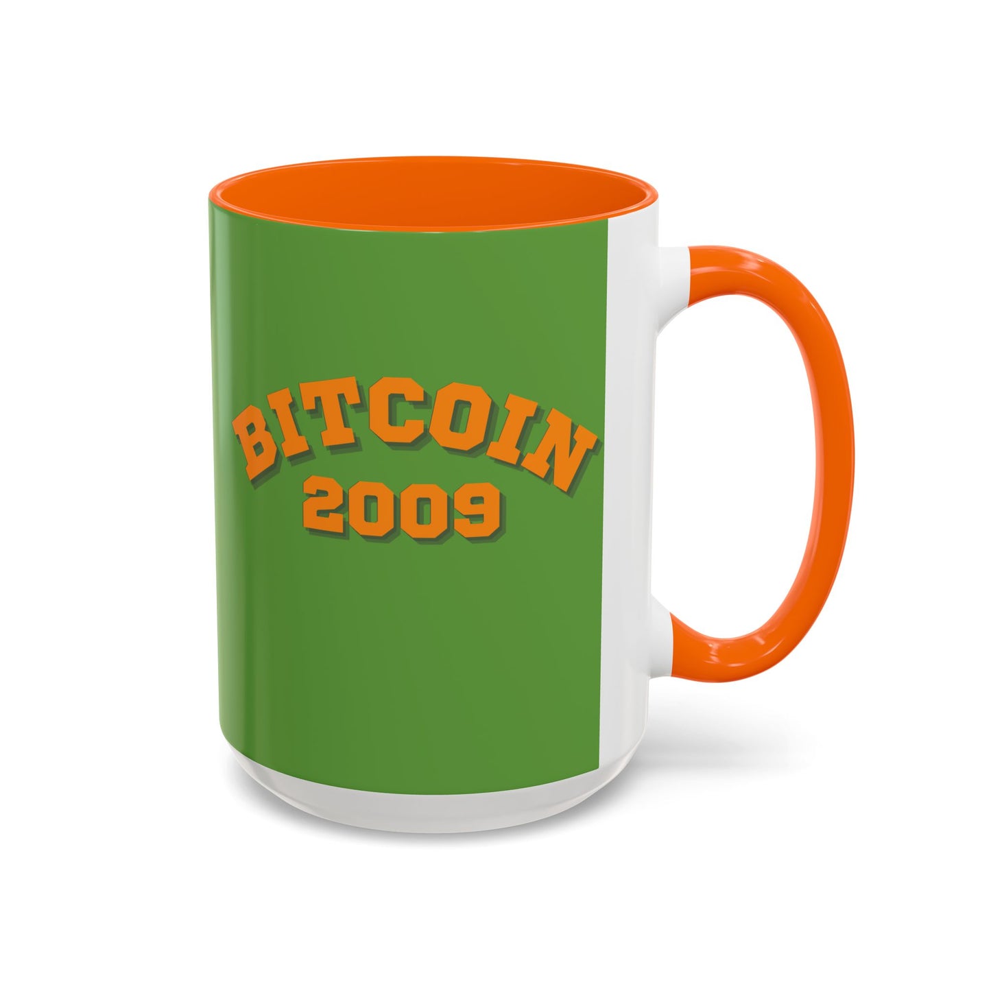 Bitcoin 2009 Green Accent Mug by cypherpunkgear.com