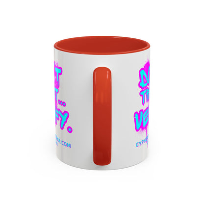 Don't Trust...Verify. White Accent Mug by cypherpunkgear.com