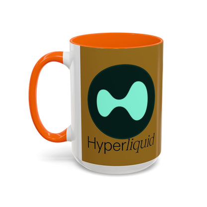 Hyperliquid Black font Brown Accent Mug by cypherpunkgear.com
