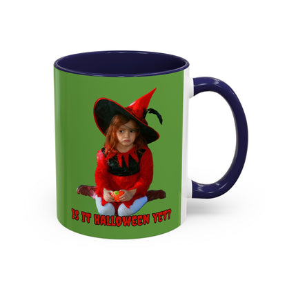Is it Halloween yet? Green Accent Mug by CreepyCrafts.boo