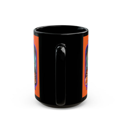 Blessed Samhain Cute Witch Purple font Orange Mug by CreepyCrafts.boo