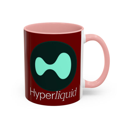 Hyperliquid White font Red Accent Mug by cypherpunkgear.com