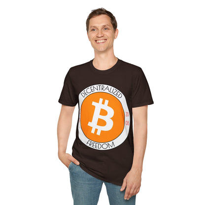 Bitcoin Decentralized Freedom DKcolors Unisex T-Shirt by cypherpunkgear