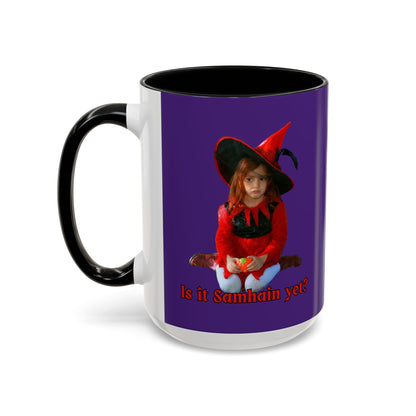 Is it Samhain yet? Dark Purple Accent Mug by CreepyCrafts.boo