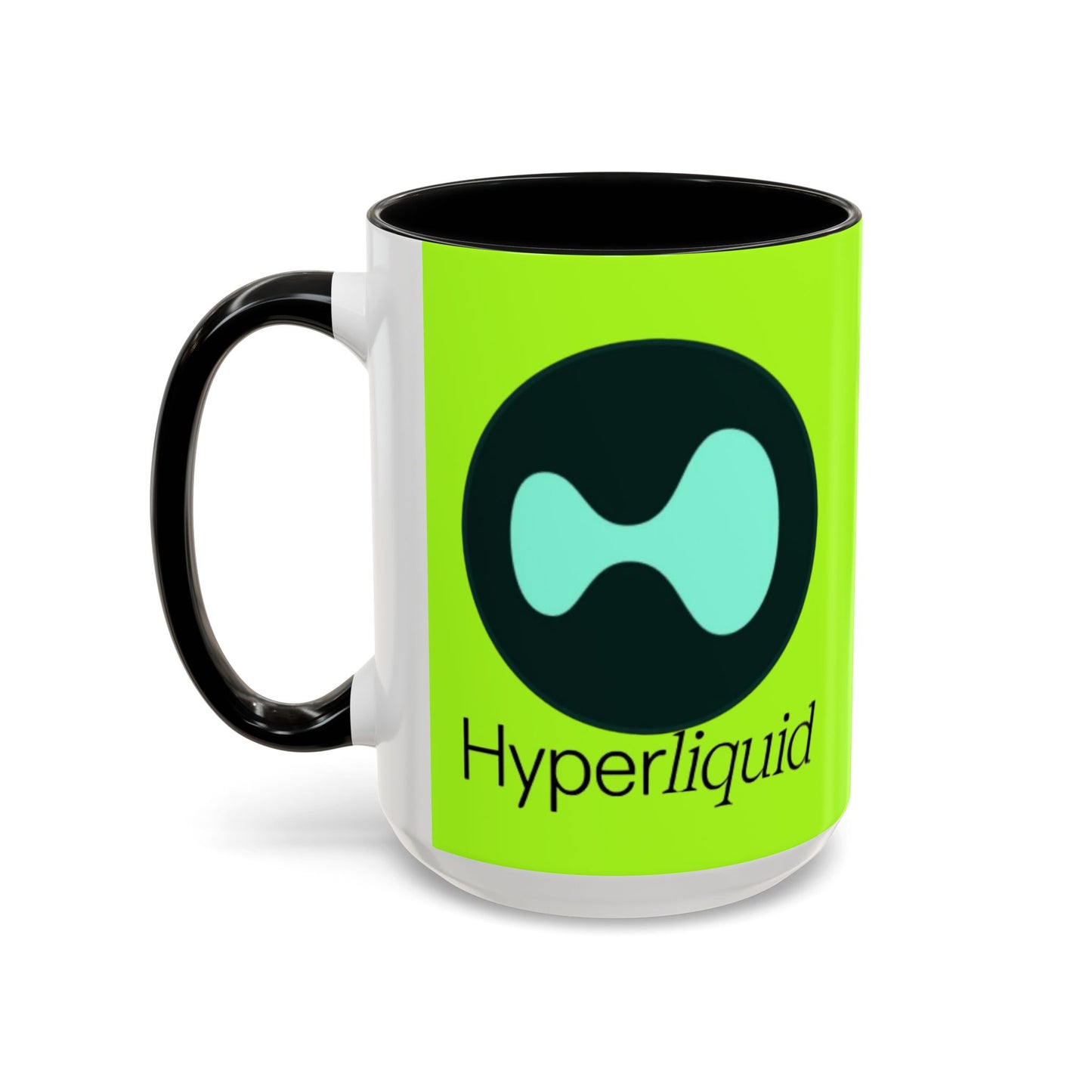 Hyperliquid Black font Green Accent Mug by cypherpunkgear.com