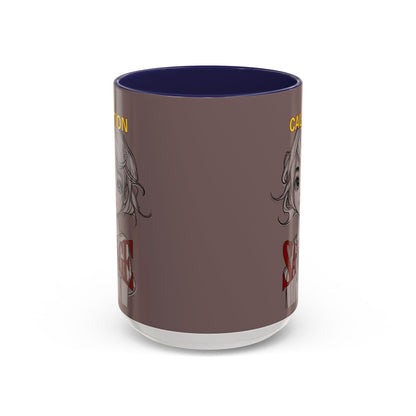 Caution, Savage Grey Accent Mug by cypherpunkgear.com