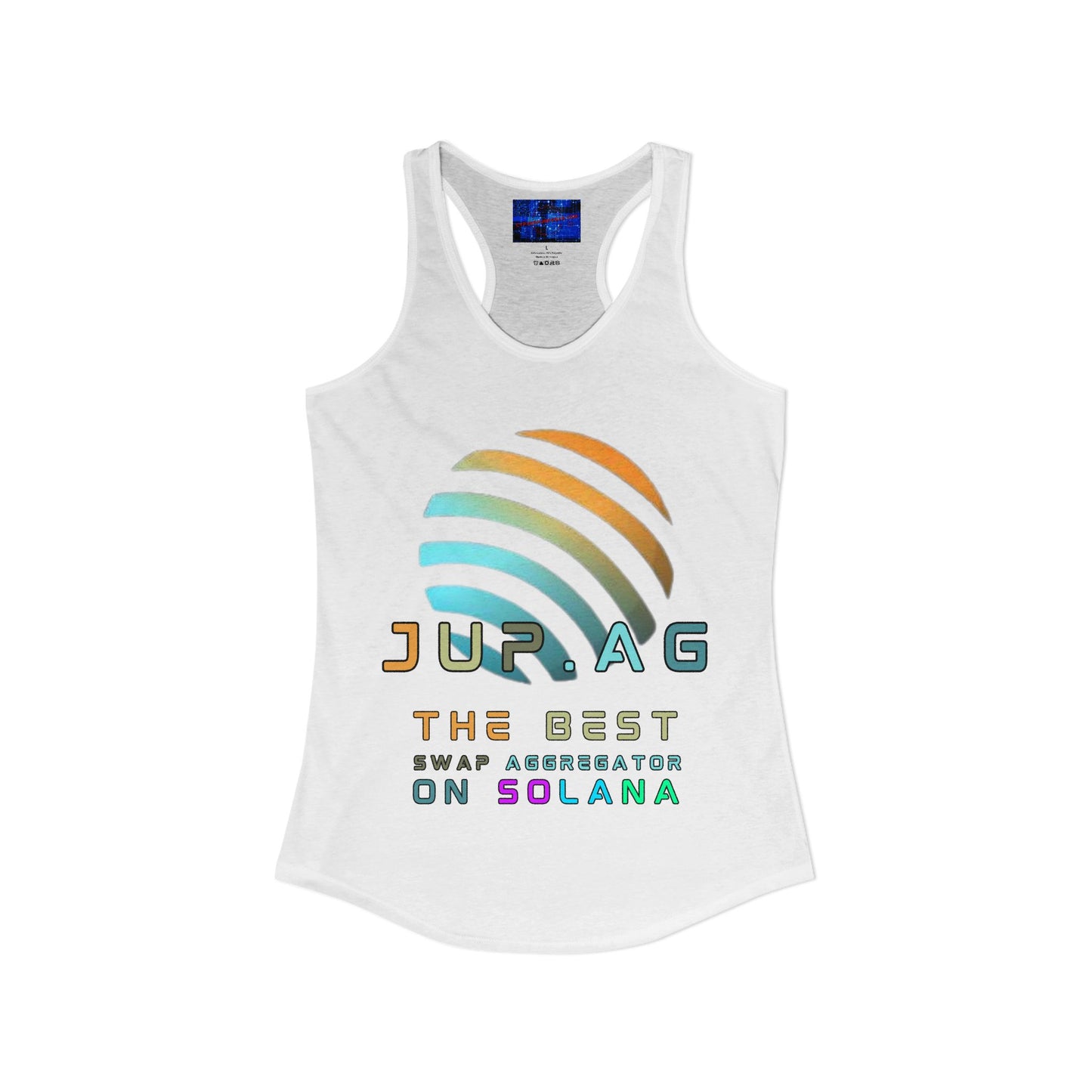 Jupiter (JUP) the best aggregator on Solana Women's Racerback Tank Top by cypherpunkgear.com