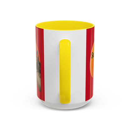 Is It Samhain Yet? Skeleton's Giant Pumpkin Red Accent Mug by CreepyCrafts.boo