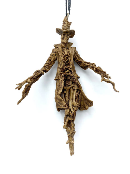 Scarecrow Ornament, Hand Painted Resin Sculpture | Gothic Halloween Nightmare Creature Figurine | Dark Folklore Art for Spooky Holiday Decor