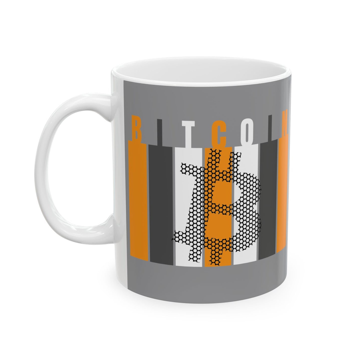 Bitcoin (BTC) Freedom Gray Mug by cypherpunkgear