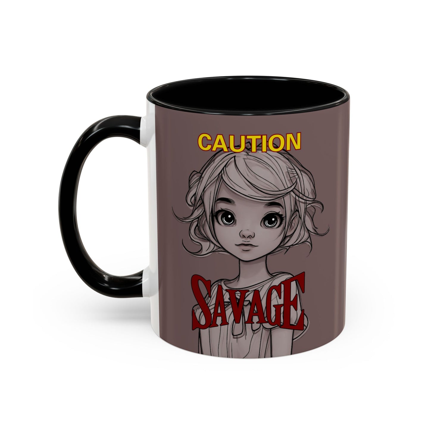 Caution, Savage Grey Accent Mug by cypherpunkgear.com