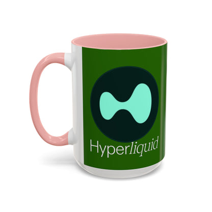 Hyperliquid White font Green Accent Mug by cypherpunkgear.com