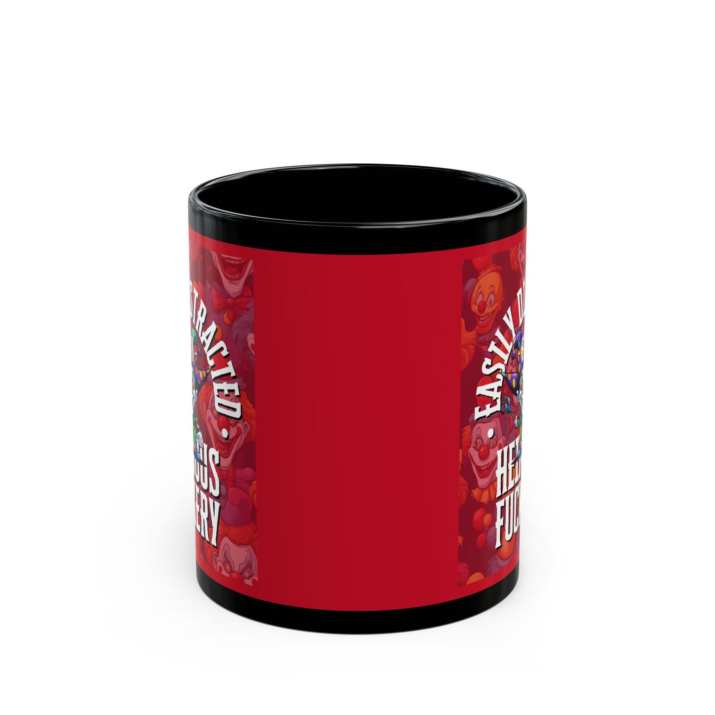 Easily Distracted by Heinous Fuckery Little Jinx Red Mug by cypherpunkgear.com