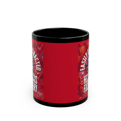 Easily Distracted by Heinous Fuckery Little Jinx Red Mug by cypherpunkgear.com