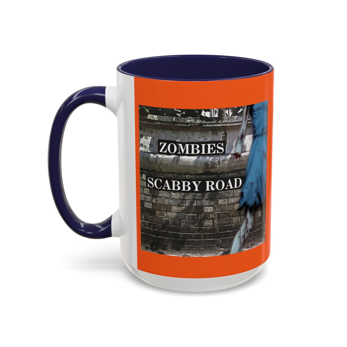 2-sided, Scabby Road Orange Accent Mug by CreepyCrafts.boo