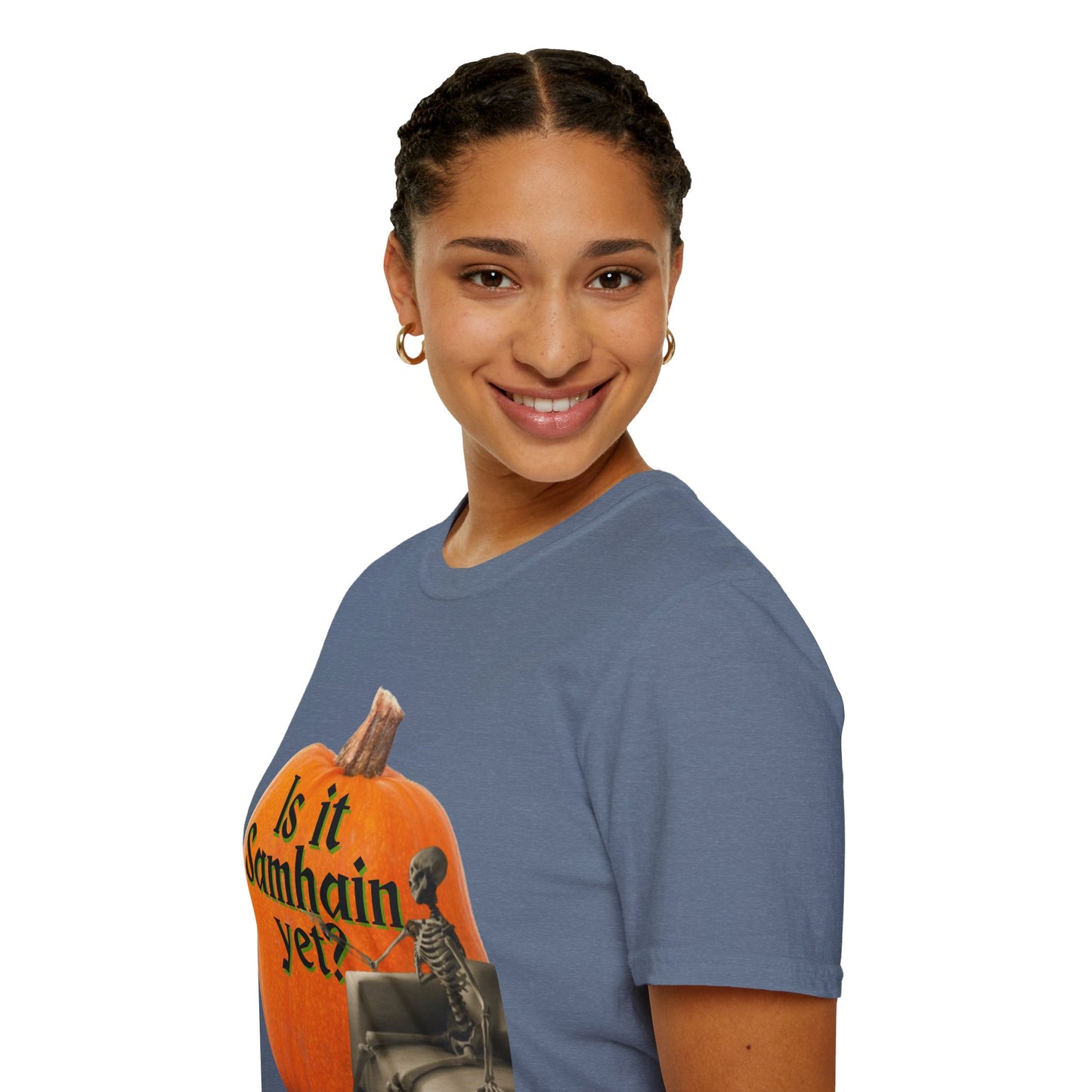 Is It Samhain Yet? Skeleton's Giant Pumpkin Dark colors Unisex T-Shirt by CreepyCrafts.boo
