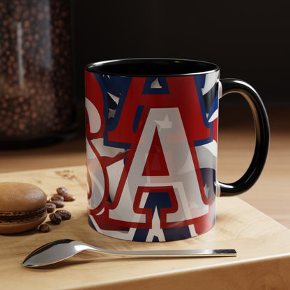 USA! USA! USA WHfont Patriot Accent Mug by cypherpunkgear