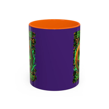 Blessed Samhain Green Jack Purple Accent Mug by CreepyCrafts.boo