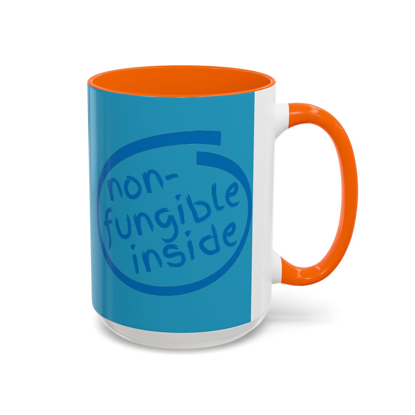 Non-Fungible Inside Turquoise Accent Mug by cypherpunkgear.com