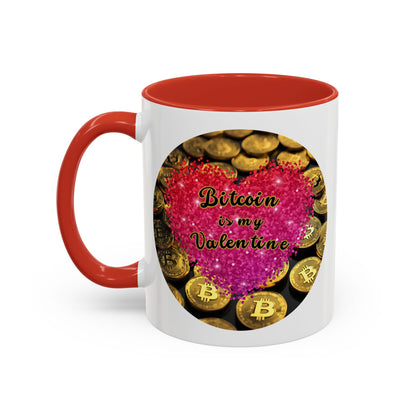 Bitcoin is My Valentine White Accent Mug by cypherpunkgear.com