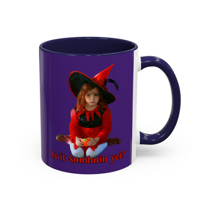 Is it Samhain yet? Dark Purple Accent Mug by CreepyCrafts.boo