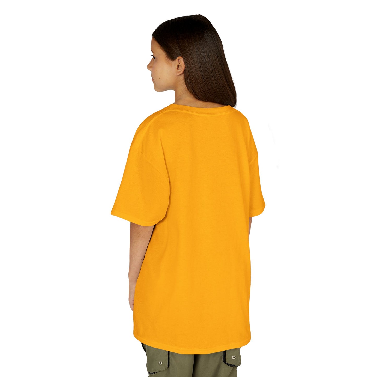 Happy Halloween Cute Witch Orange font Kids Heavy Cotton™ Tee by CreepyCrafts.boo