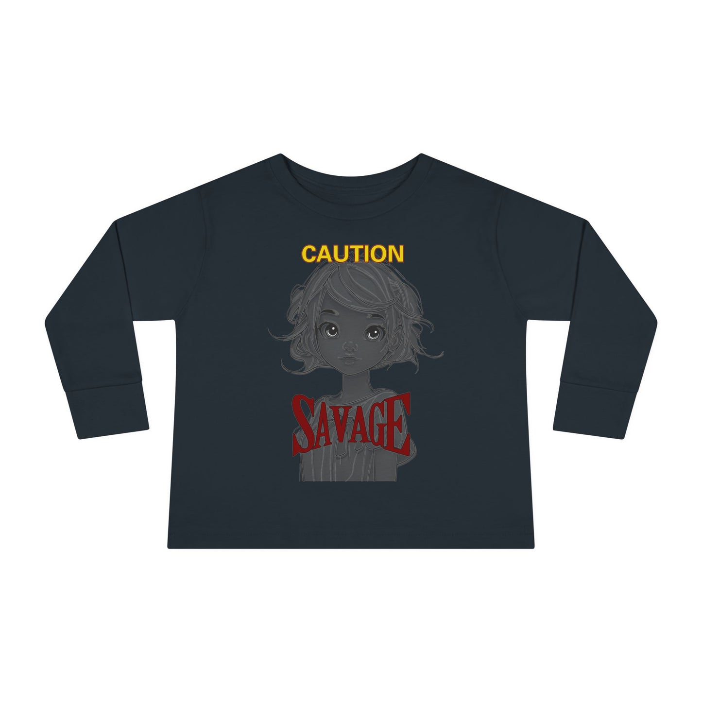 Caution: Tiny but Savage Toddler Long Sleeve Tee by cypherpunkgear.com